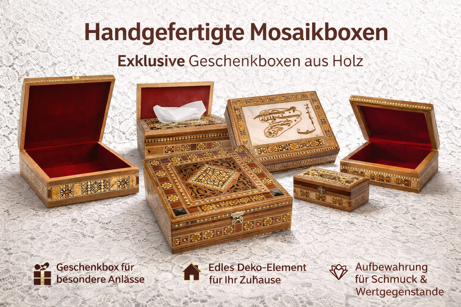 Handgefertigte Mosaik-Schatullen – Orientalische Geschenkideen