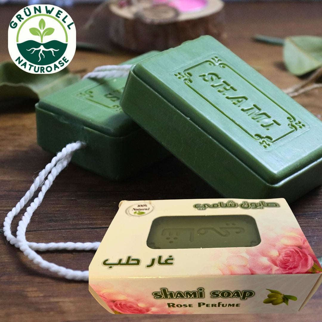 Aleppo Seife mit Kordel 125g – Naturseife Rose | Seife zum Aufhängen