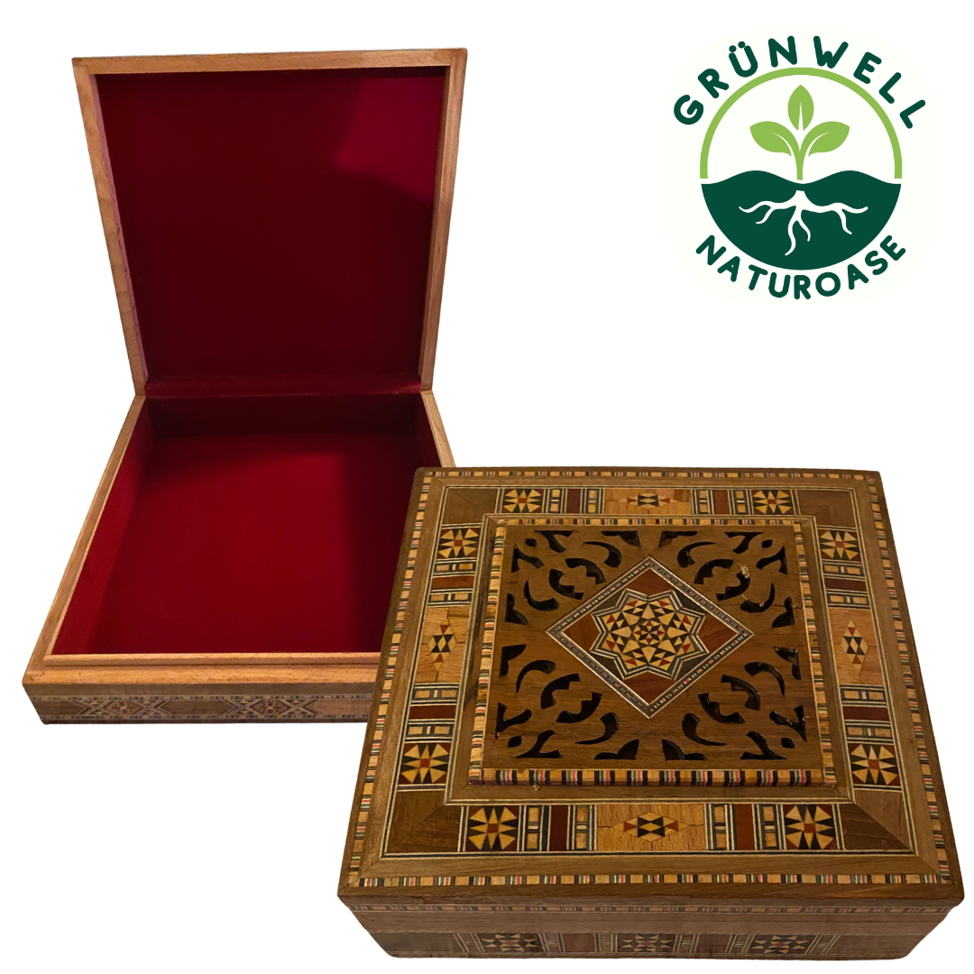 Handgefertigte Mosaikbox 20x20 cm – Orientalische Holz Geschenkbox | Schmuck- & Deko Aufbewahrung